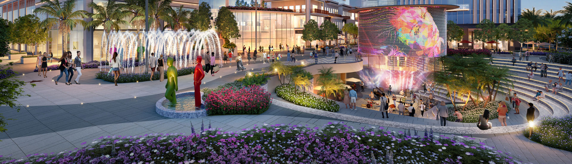 CRC The Flagship Night Aerial View Noida